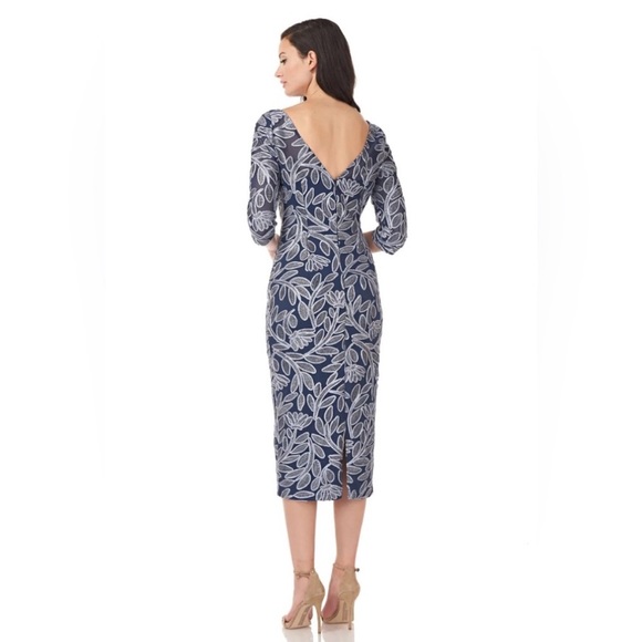 NWT JS COLLECTIONS Embroidered Soutache Elbow Sleeve Cocktail Party Dress Size 8 - Picture 3 of 16